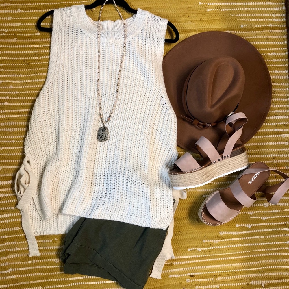 Sweater knit tank top